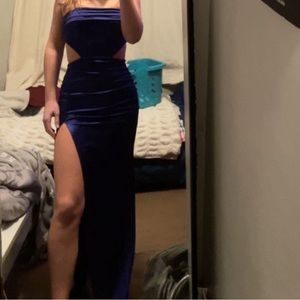 Blue prom dress with cutouts size XS